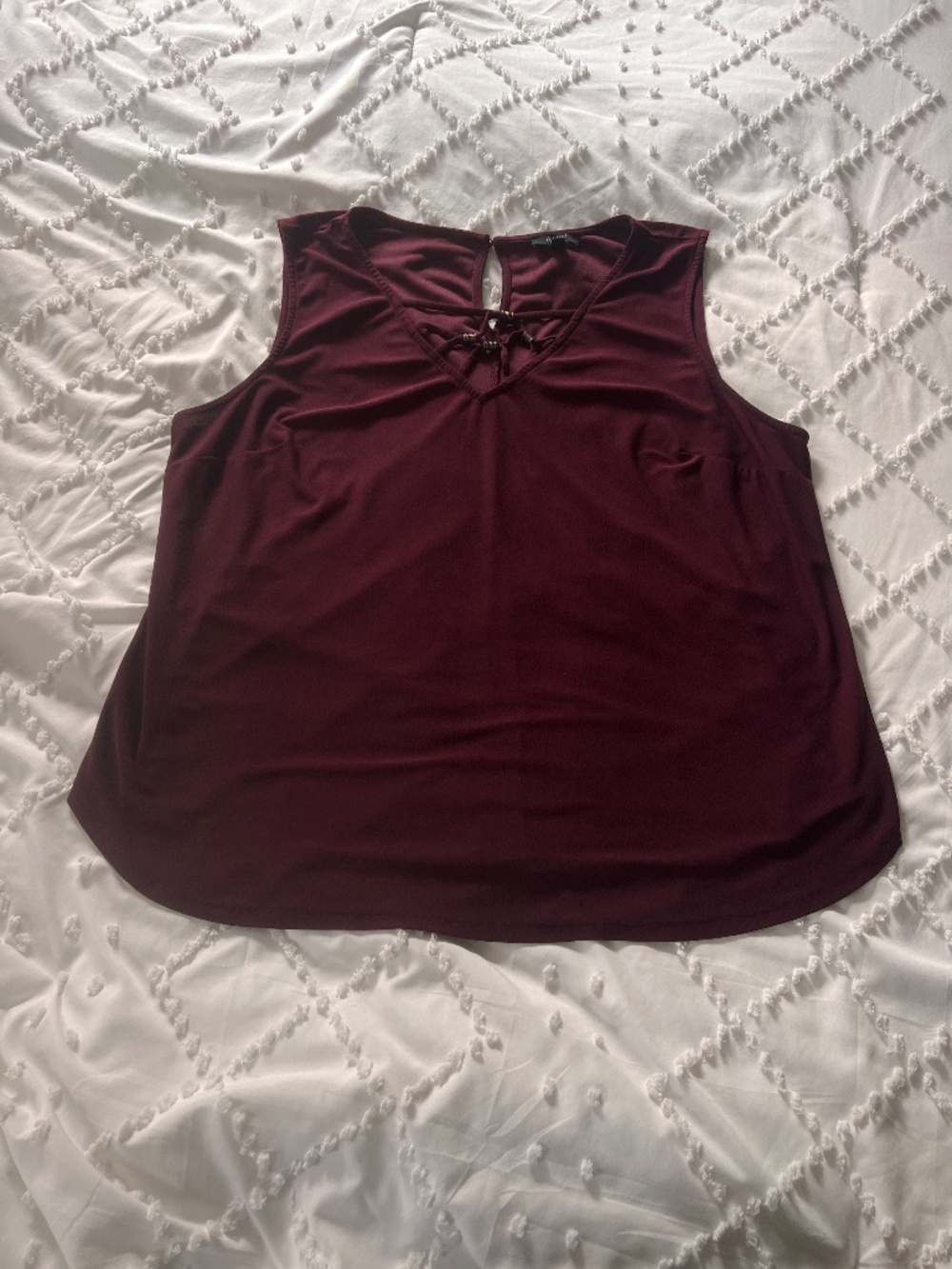 A.U.W. Burgundy Lace-Up Blouse Size 2X